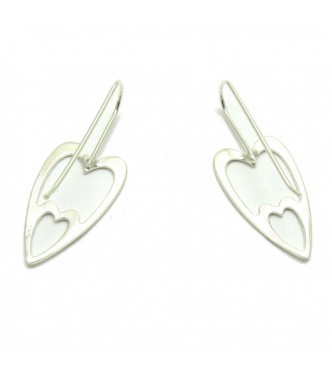 E000634 Light sterling silver earrings hearts solid 925 Empress 
